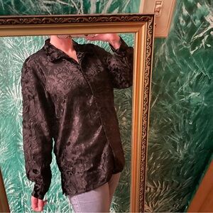 PSC Pressed Velvet Flowers Ling Sleeve Blouse